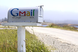Mailbox with the word Gmail on it