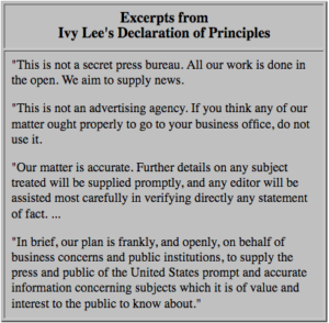Ivy Lee's Declaration of Principles