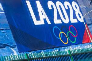 LA28 Olympics Logo on Pool Cover